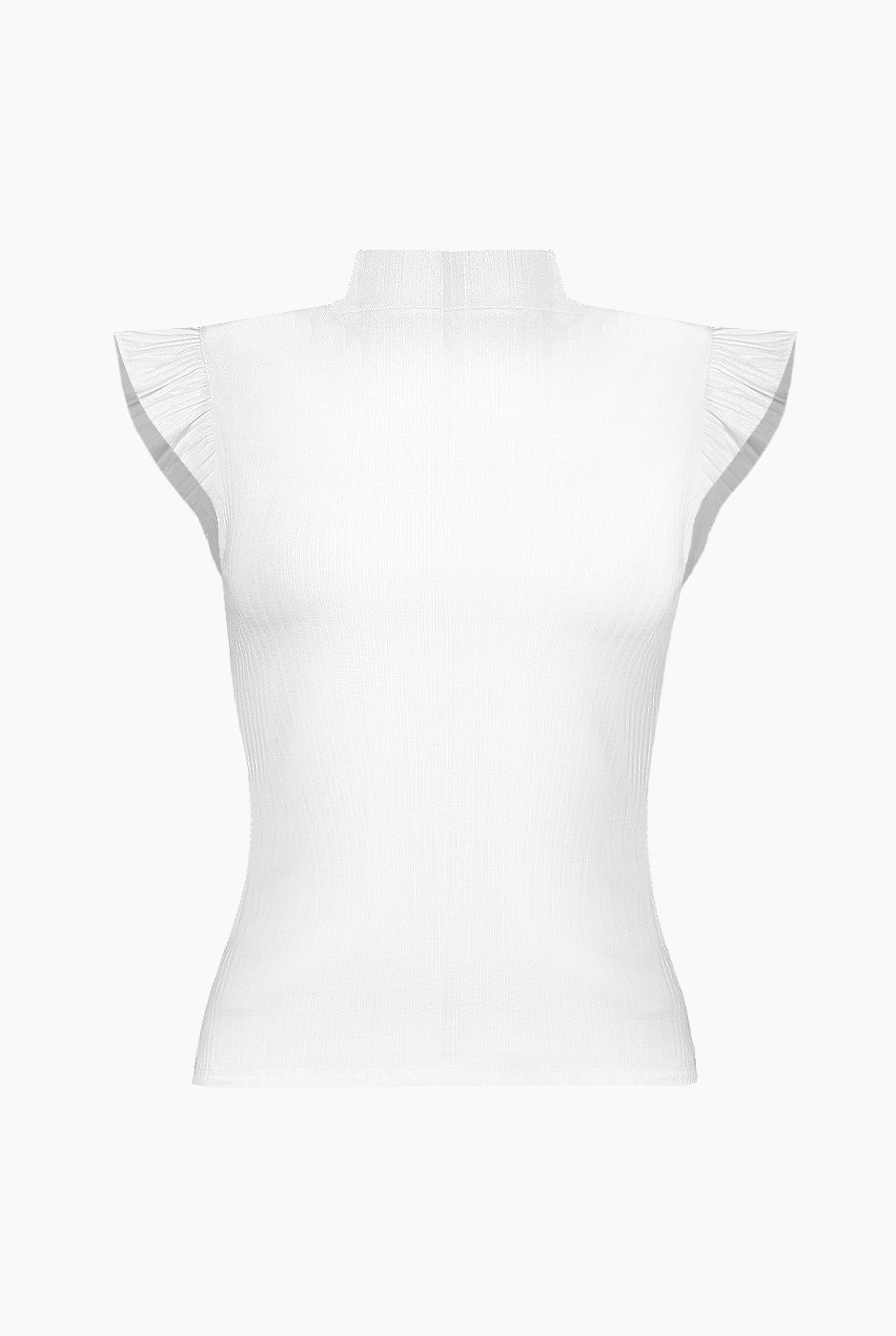 Blusa de cuello alto blanca