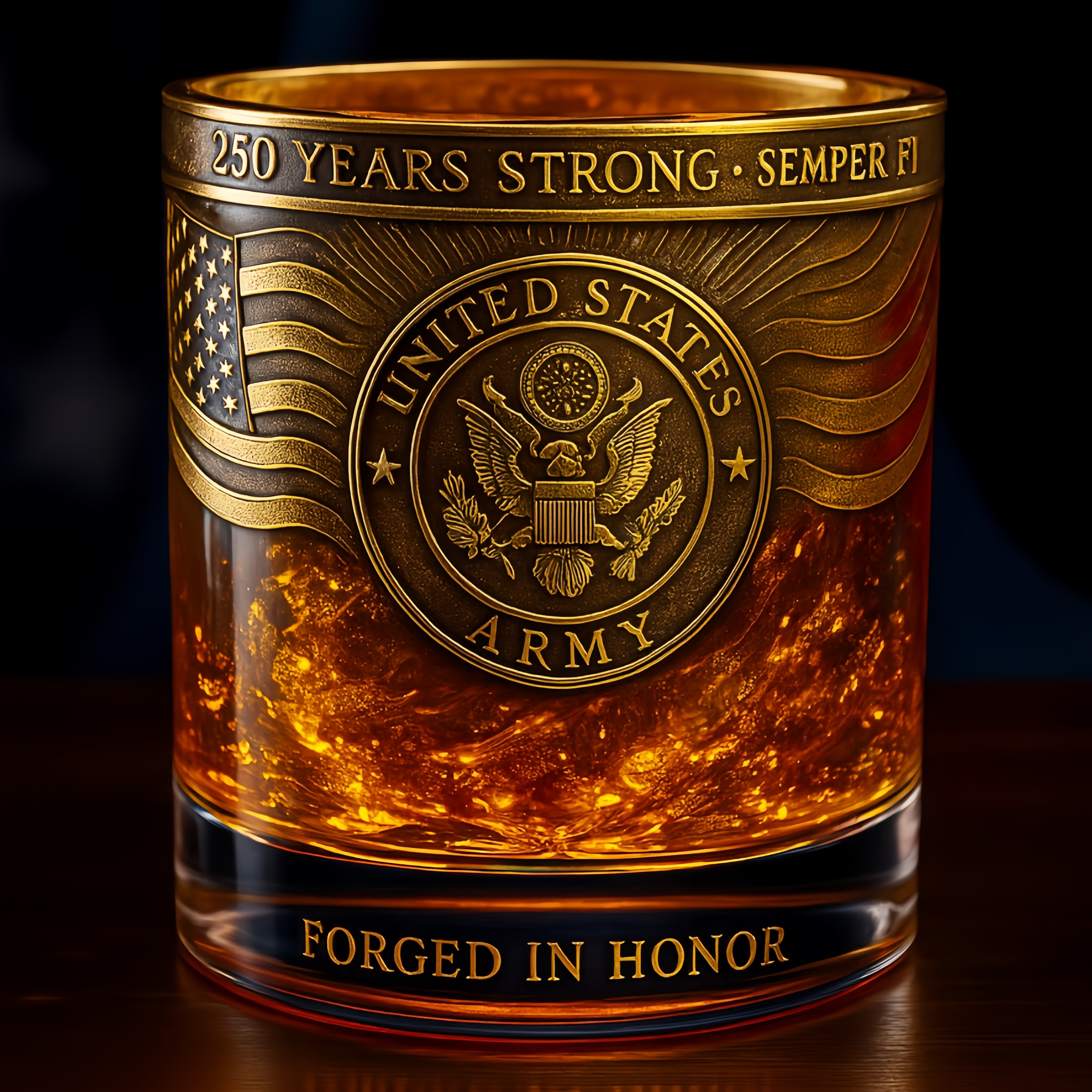 U.S. Marine Corps 250th Anniversary Whiskey Glass Set