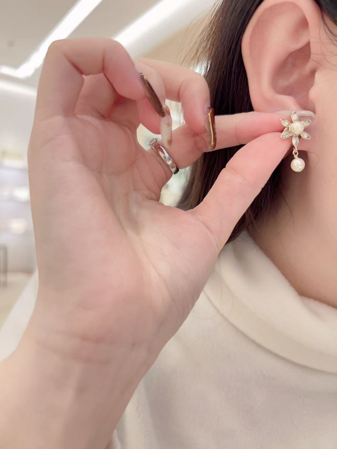 Dior Sunflower Pearl Earrings
