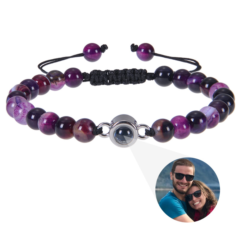 Personalized Photo Projection Beads Bracelet Sincere Gift For Her