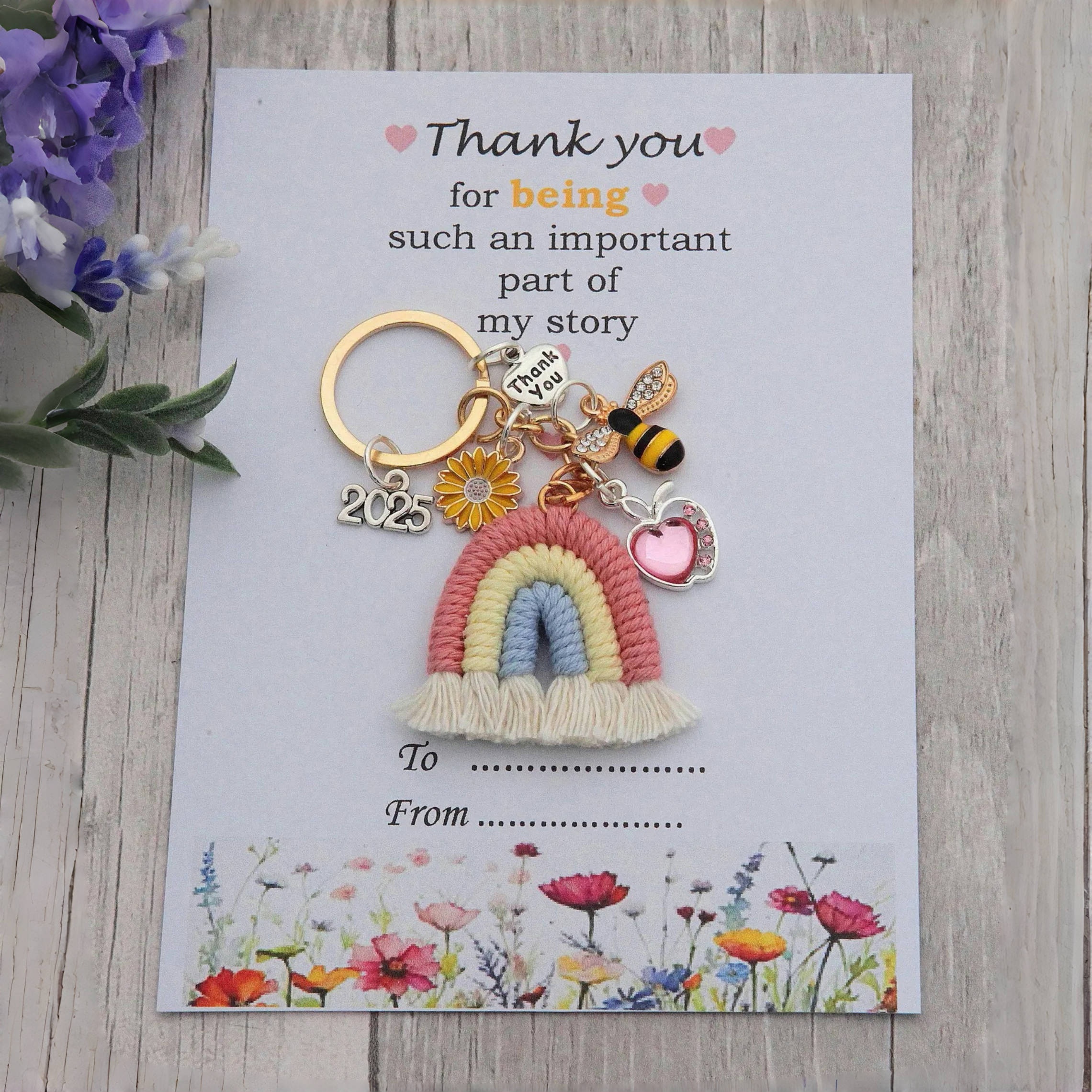 Rainbow & bee keying | Thank you gift🎁