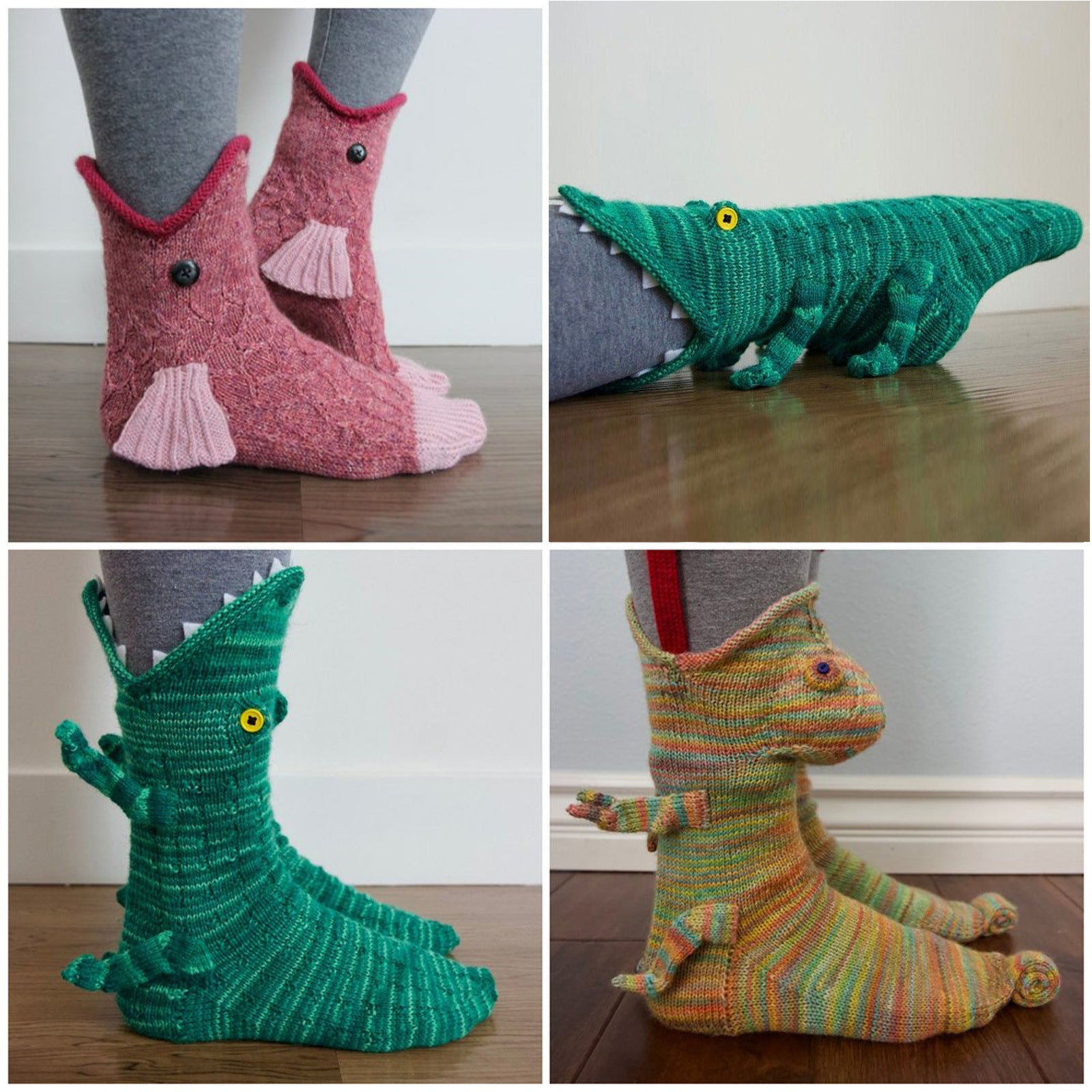 Christmas Knitted Shark Floor Warm-keeping Socks