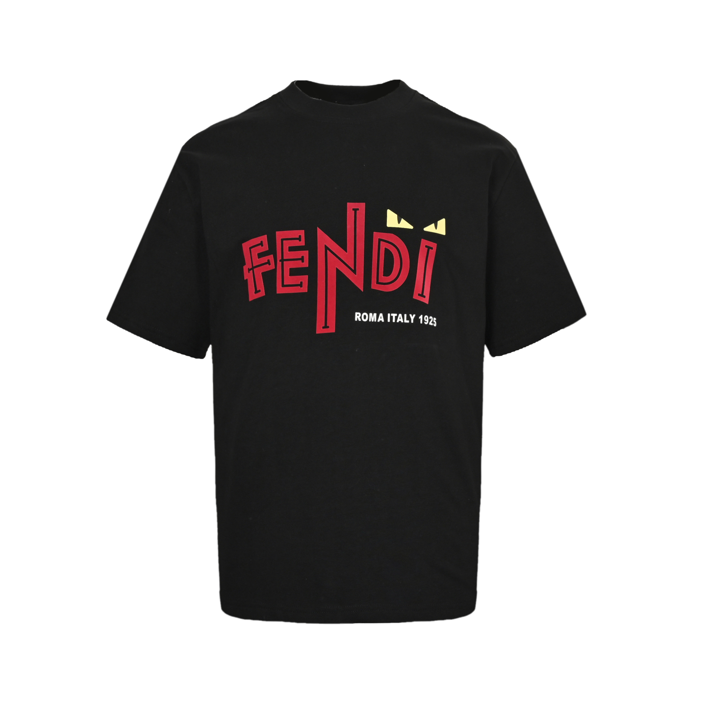 Fendi 25ss flocked letter eye print short sleeve