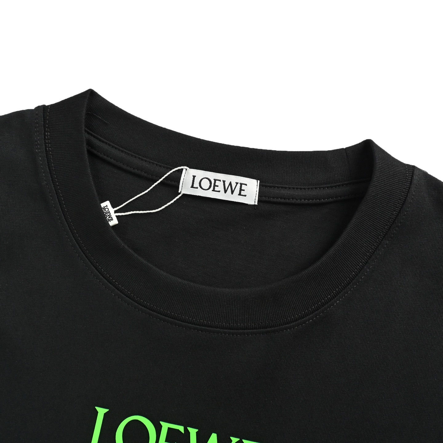 Loewe 25ss fluorescent green laminated logo short sleeve