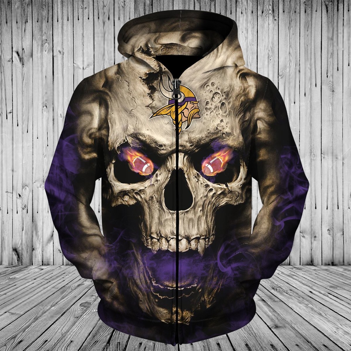 VIKINGS  3D HOODIE SKULL23