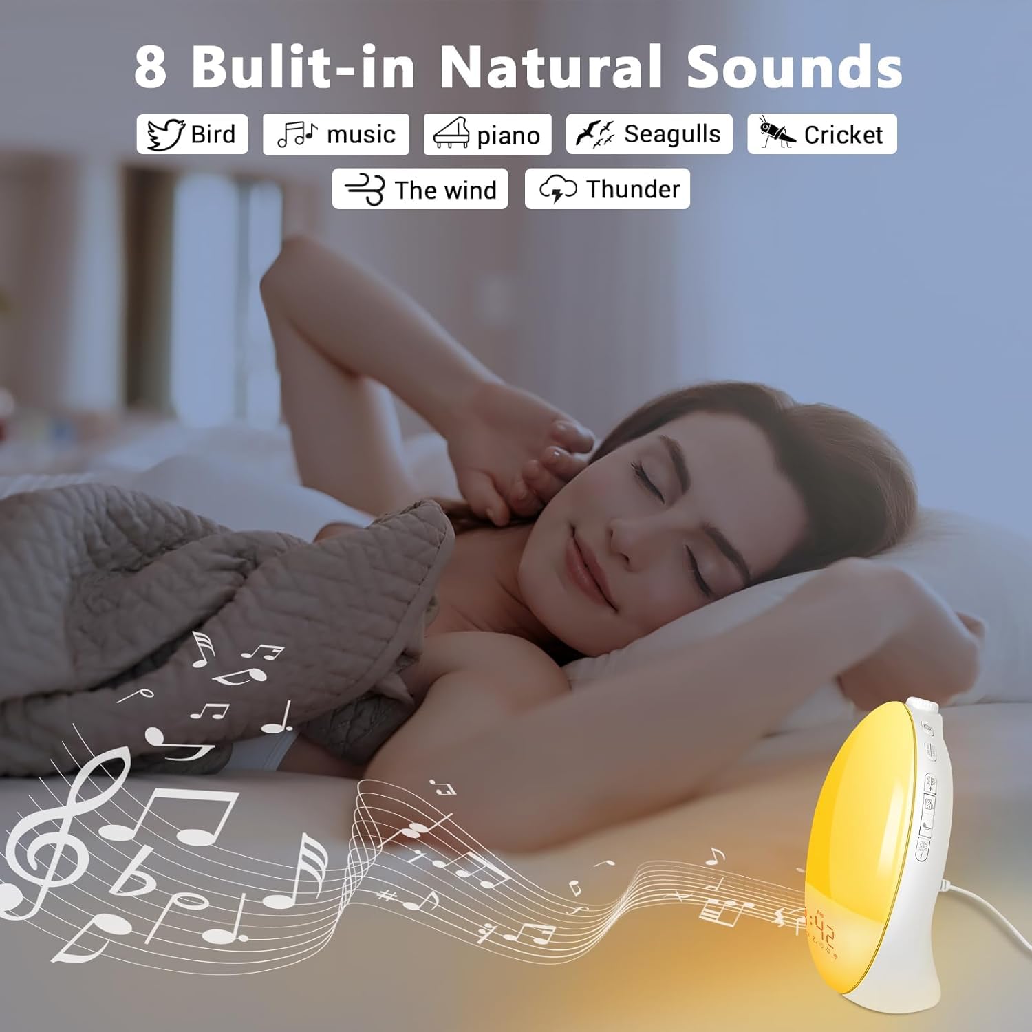 Sunrise Alarm Clock for Heavy Sleepers, Wake Up Light with Sunrise/Sunset Simulation