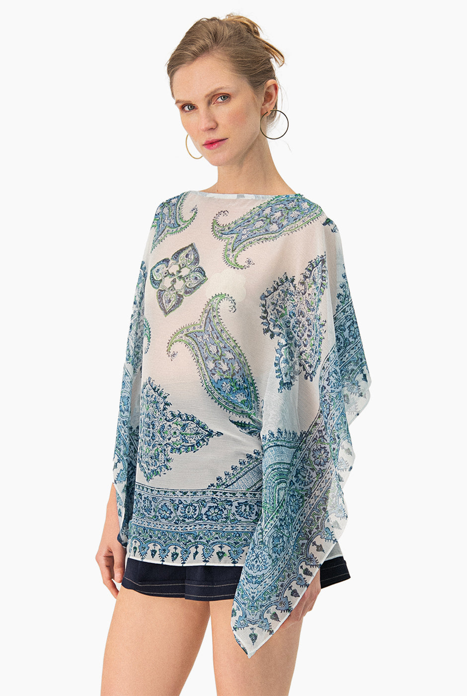Blusa estampada escote redondo