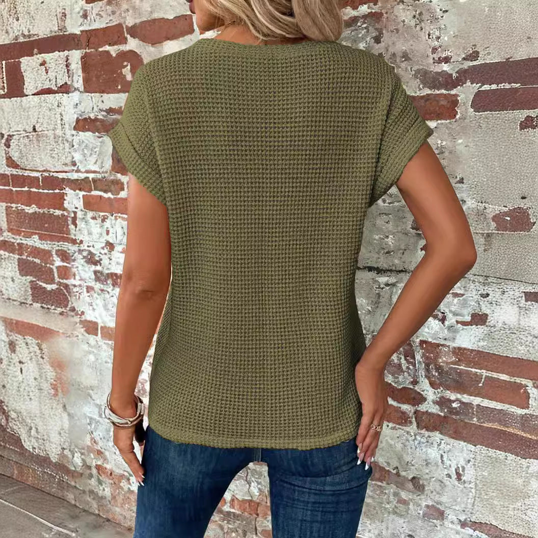 Oversized Knit Vest with Ladylike Temperament, Sleeveless