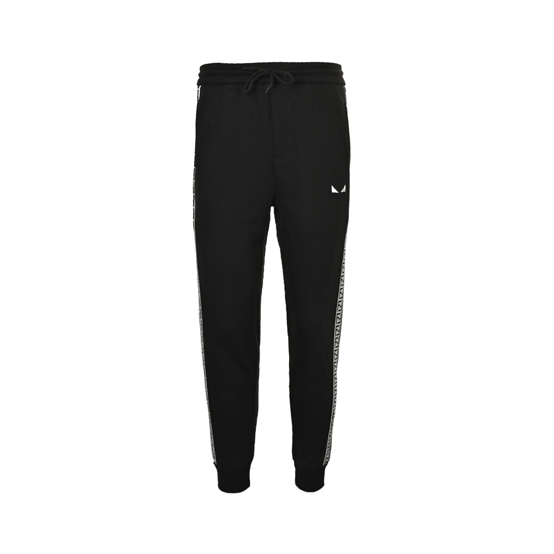 Fendi 24Fw embroidered eyes side webbing trousers