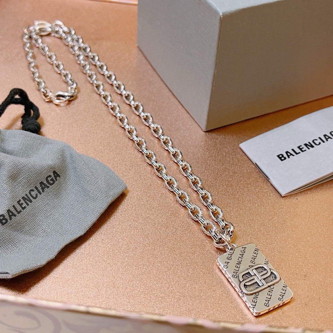 Balenciaga BB Square Chain Vintage Necklace