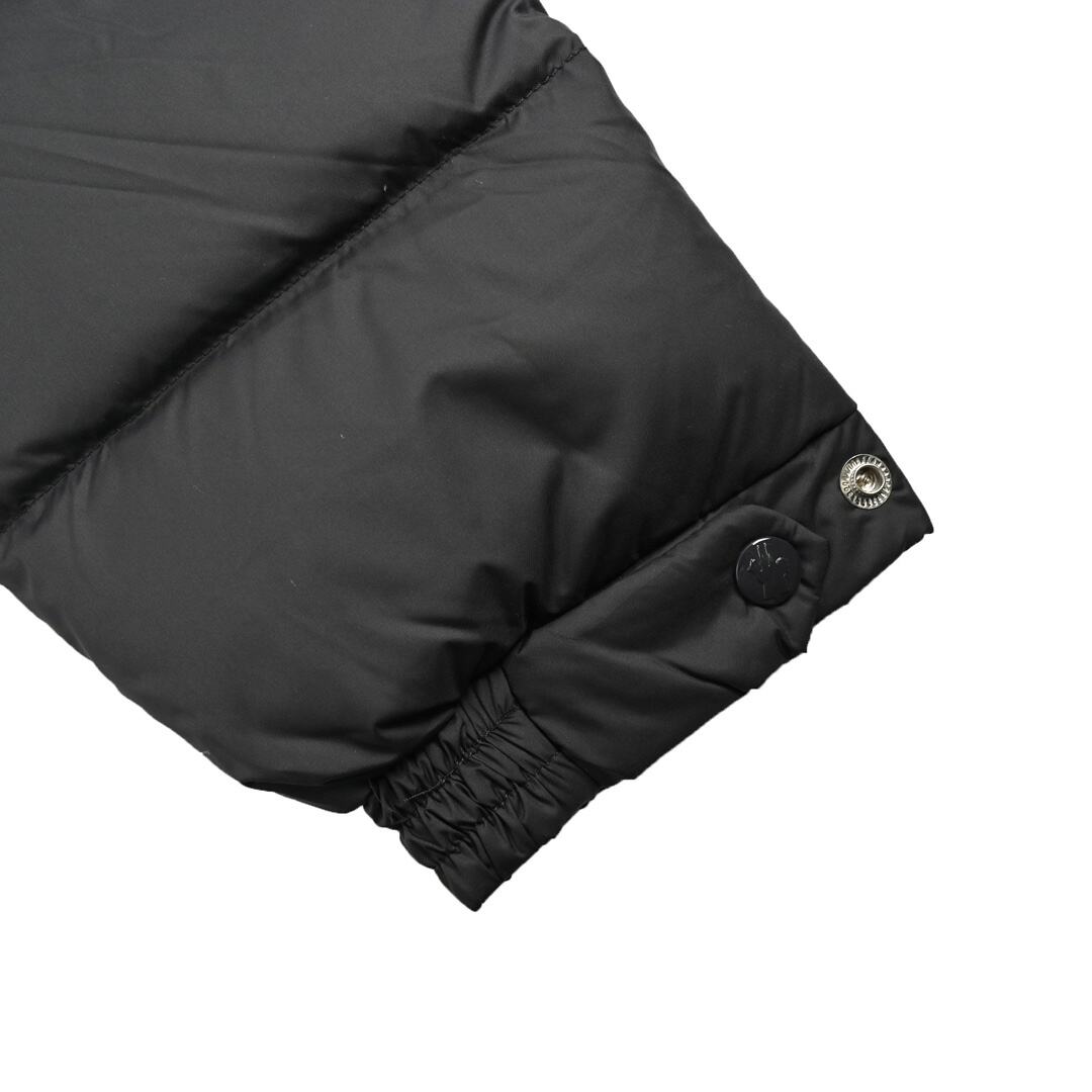 Moncler three-color sleeve striped ribbon stand collar down jacket