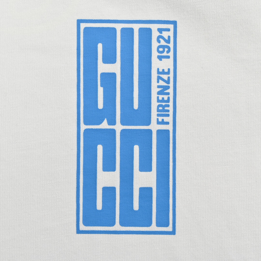 Gucci 24ss colorful letter print short sleeves