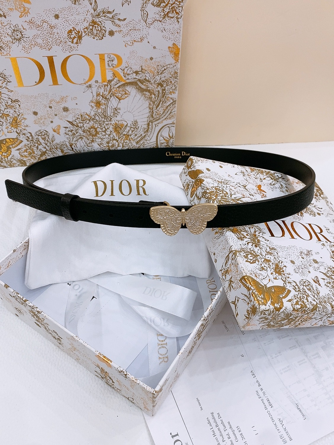 Dior Saddle Belt Cowhide Leather Belt 2.0CM Width