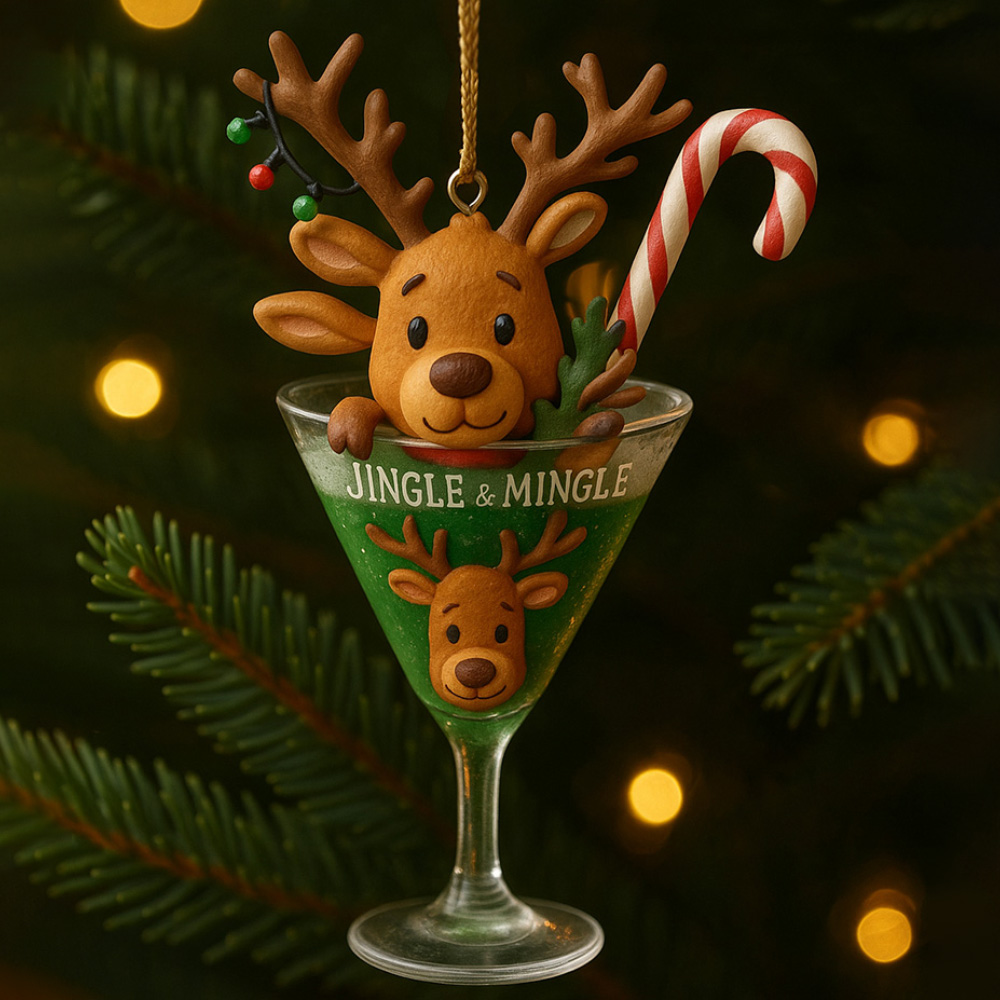 Whimsical Christmas Drink Ornament
