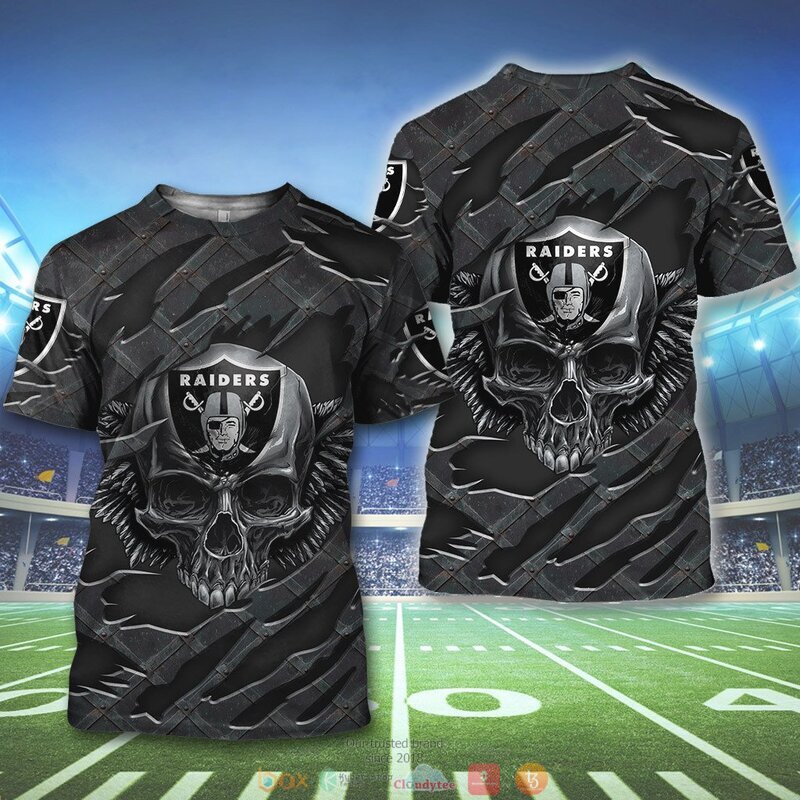 LAS VEGAS RAIDERS WINGS SKULL 3D HOODIE