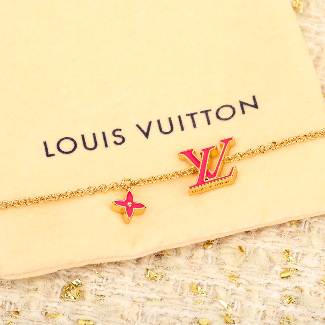 Louis Vuitton pink logo bracelet