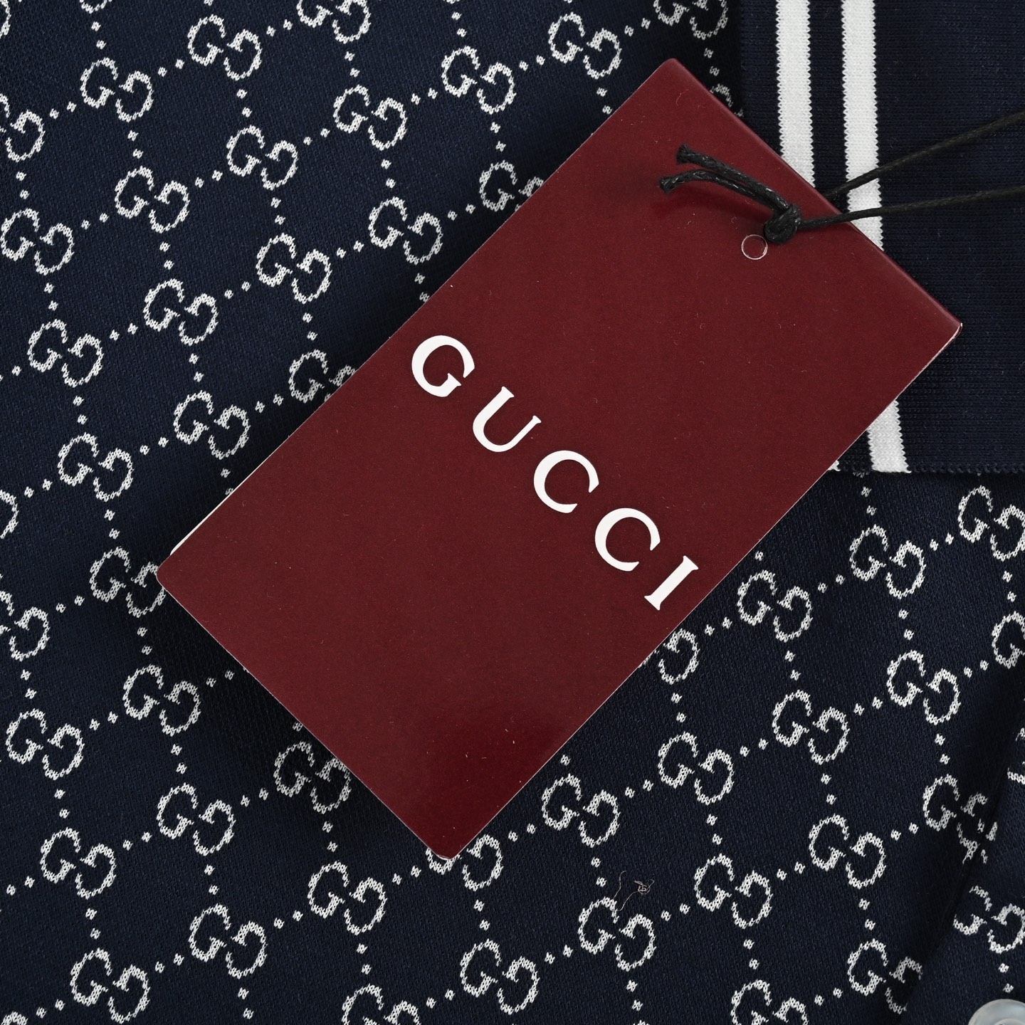 Gucci 25ss full print jacquard Polo short sleeve