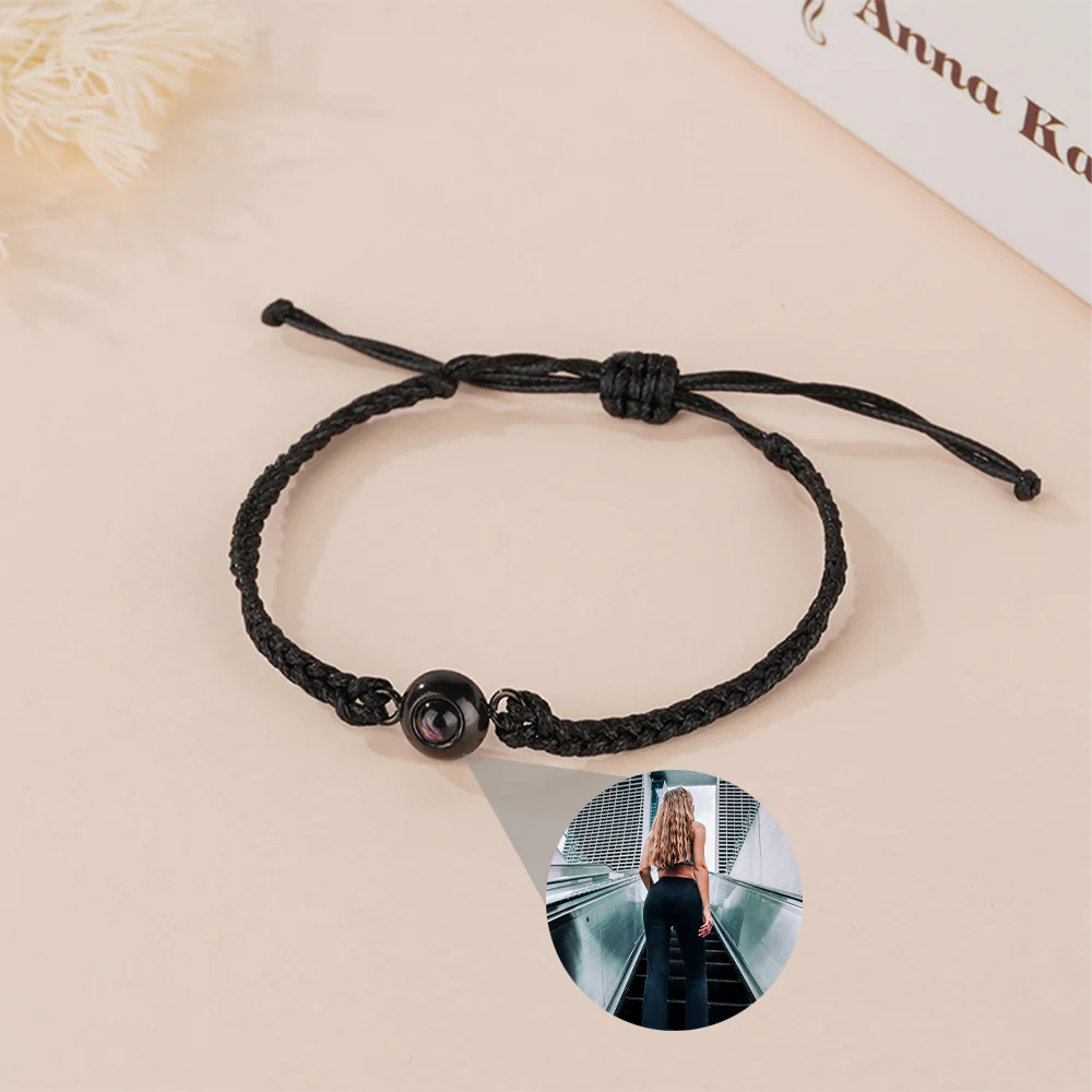 Personalized Braided Rope Photo Projection Bracelet Sweet Cool Gift