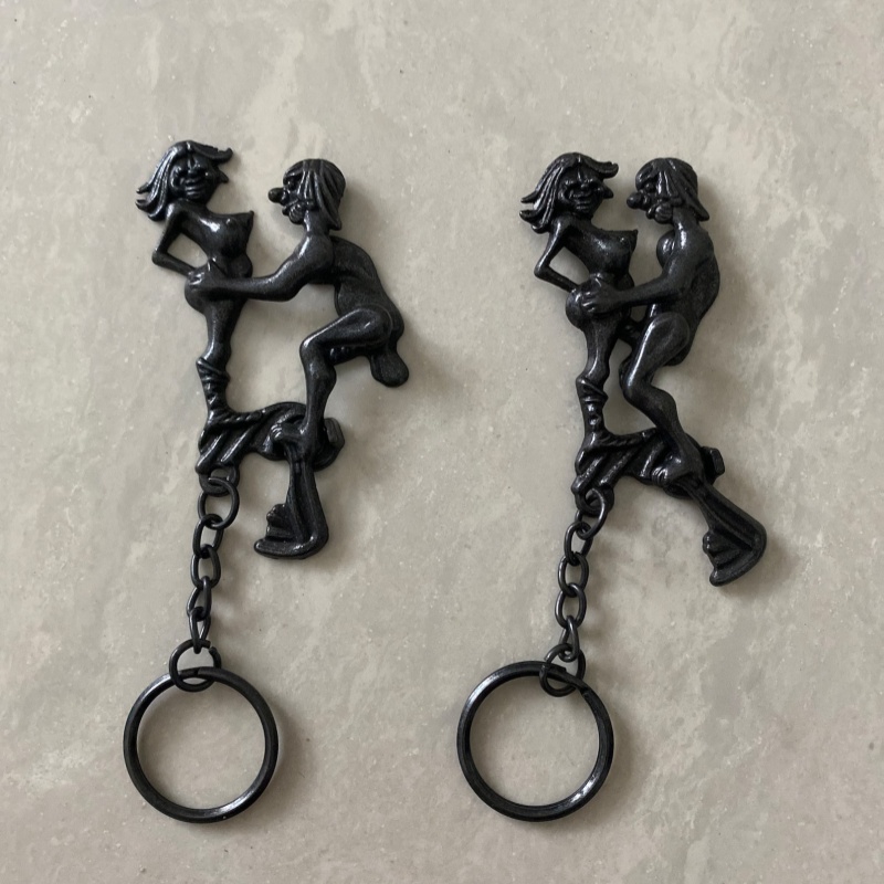 Funny metal keychain set of 2 MATURE