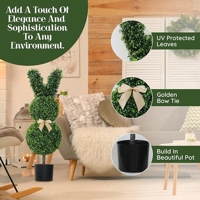 🐰Handmade Rabbit Shaped Topiary Trees💥The cutest bunny decoration🌳