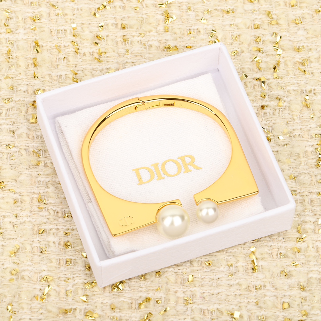 Dior Large and small bead arch open bracelet