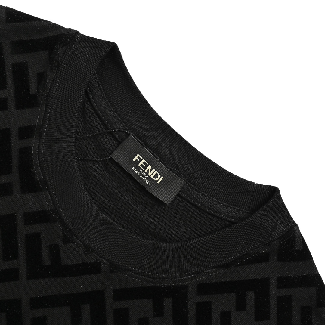 Fendi 24ss FF full print flocked short sleeves