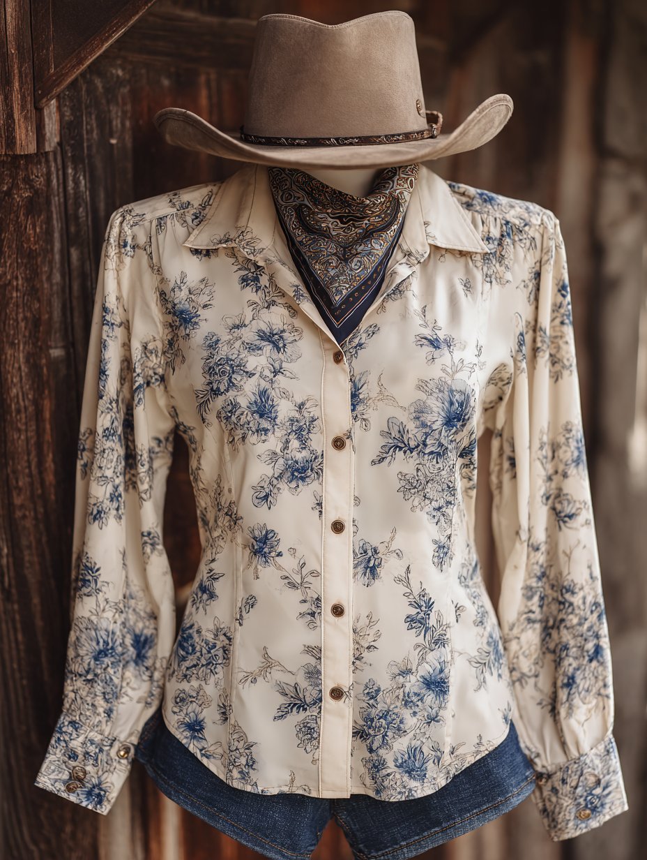 Women's Western Floral Long Sleeve Shirt