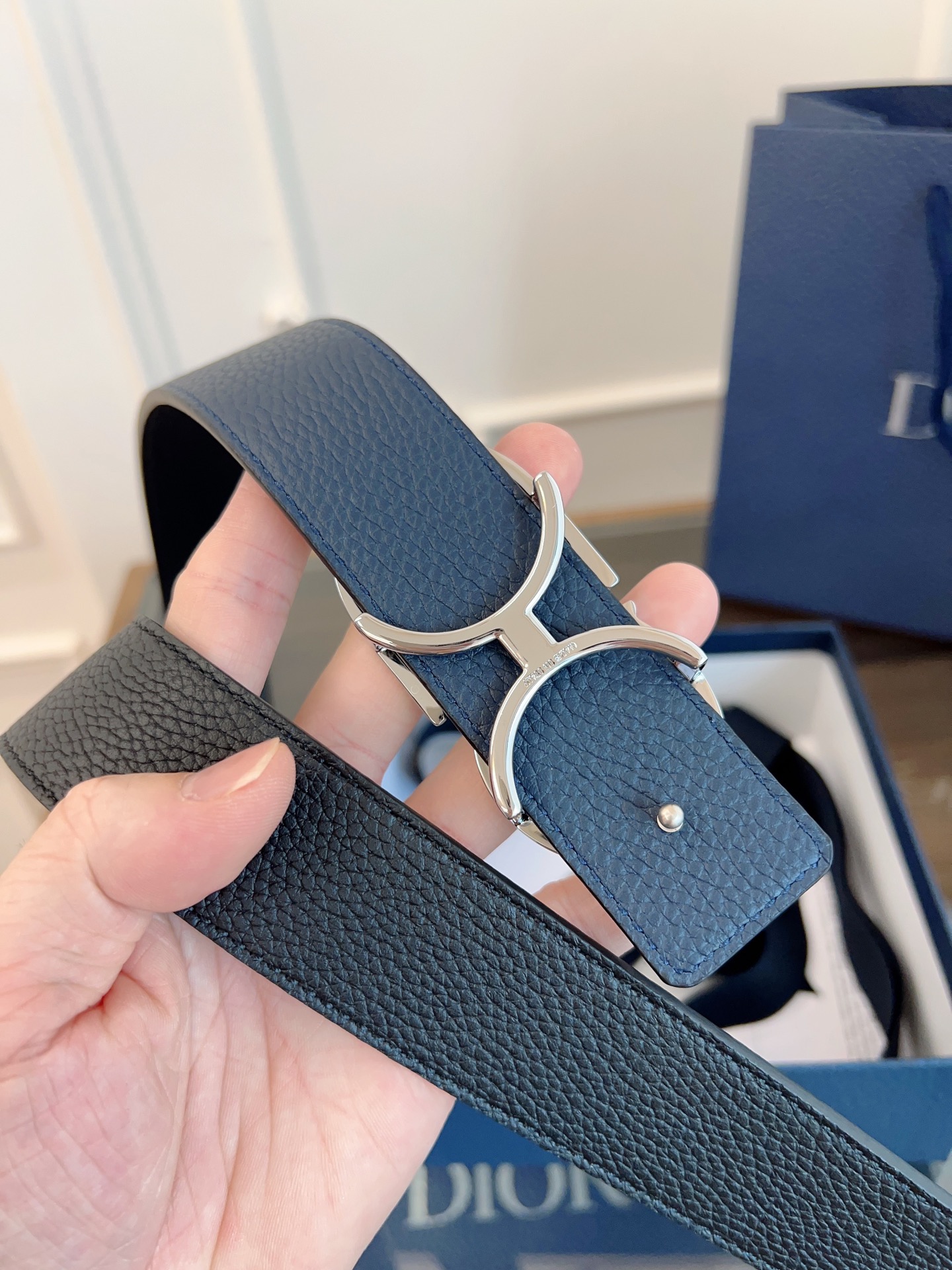 Dior double-sided leather belt 3.5CM wide