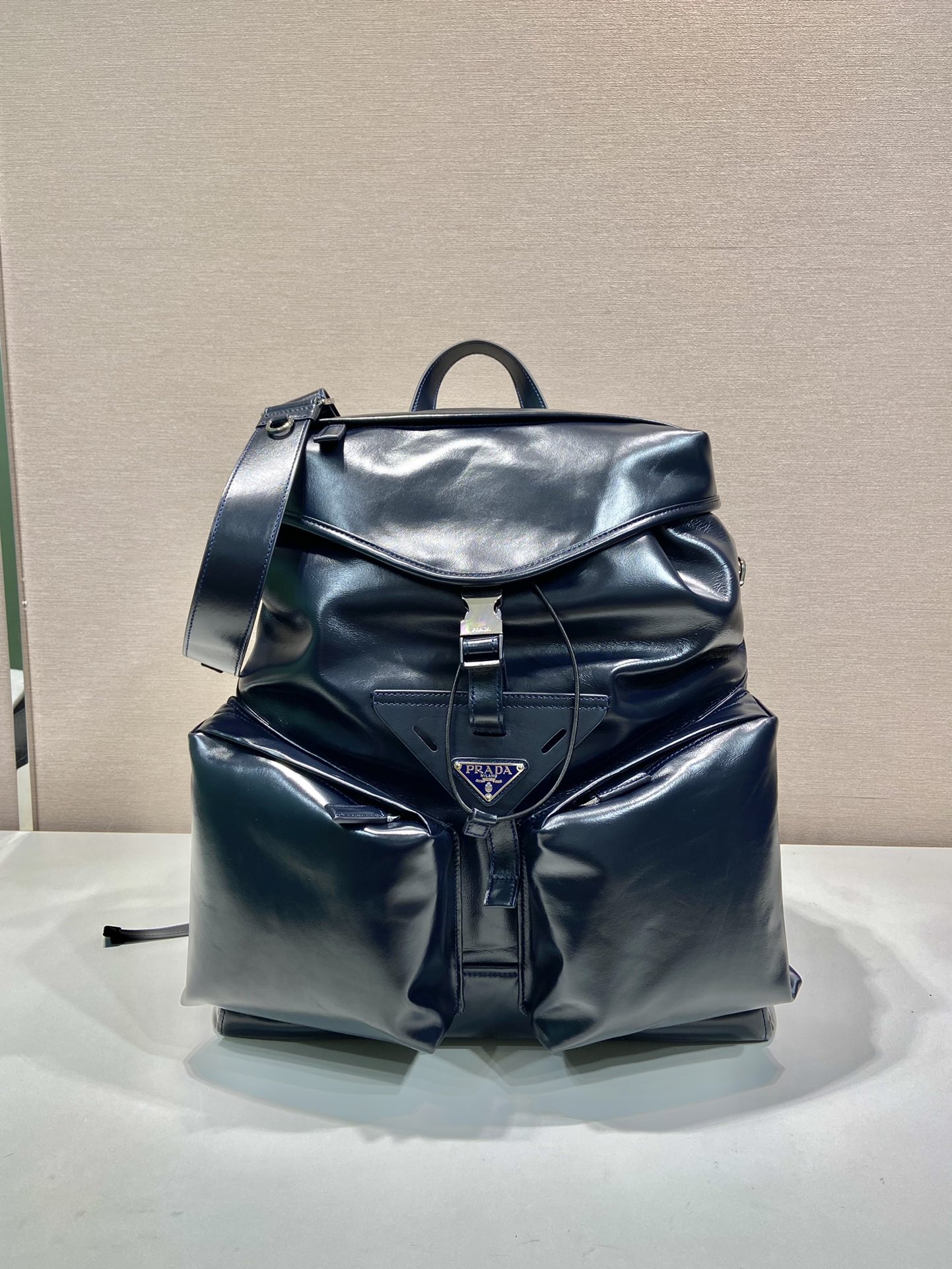 Prada catwalk waxed leather backpack 2VZ108
