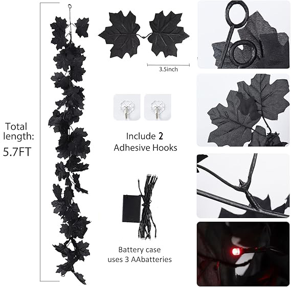 🔥LAST DAY 50% OFF🔥Halloween Fall Garland with Lights