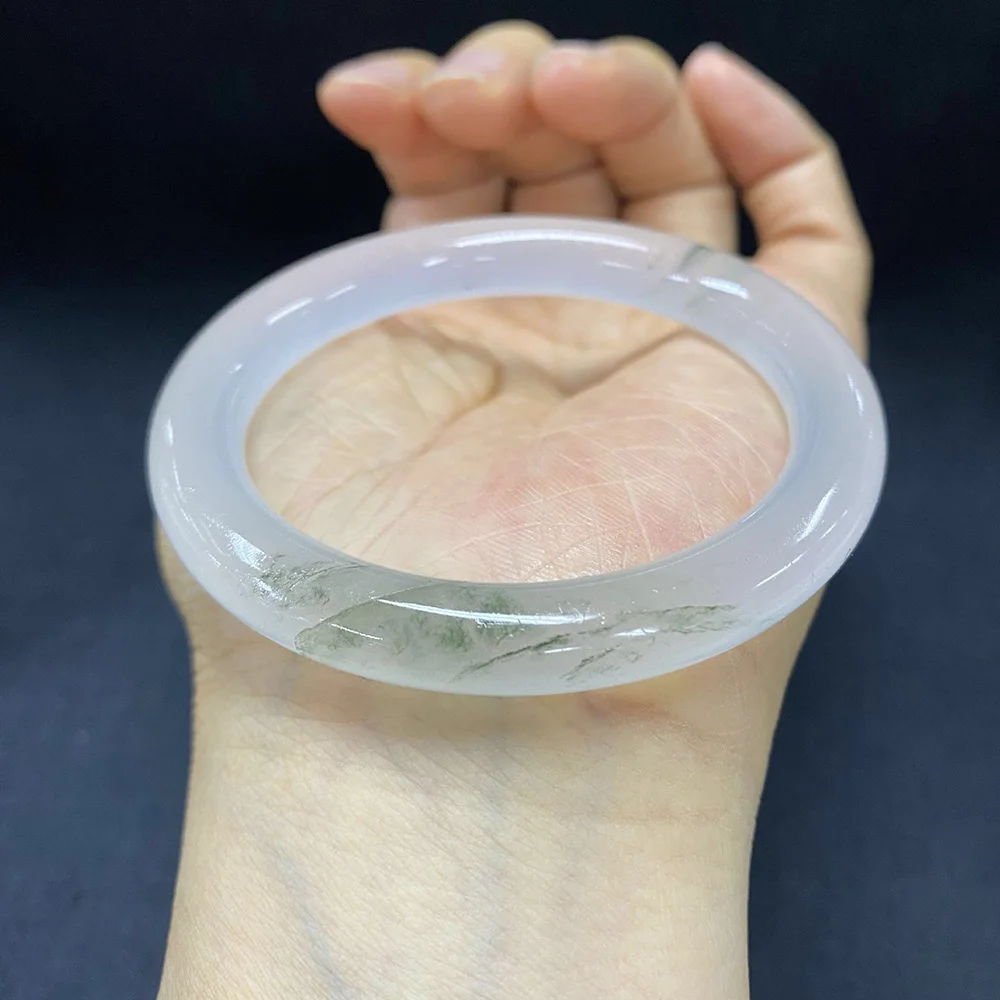 Golden Silk Jade Bangles For Women Natural Ice Jade Round Bracelets High Quality Fine Jewelry Fashion Accessories Free Shipping