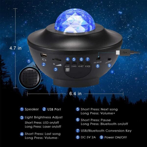 ⏰Last Day Promotion-[SAVE 50% OFF]🔥--Galaxy Projector with Bluetooth Music Speaker--BUY 2 GET 10% OFF & FREE SHIPPING
