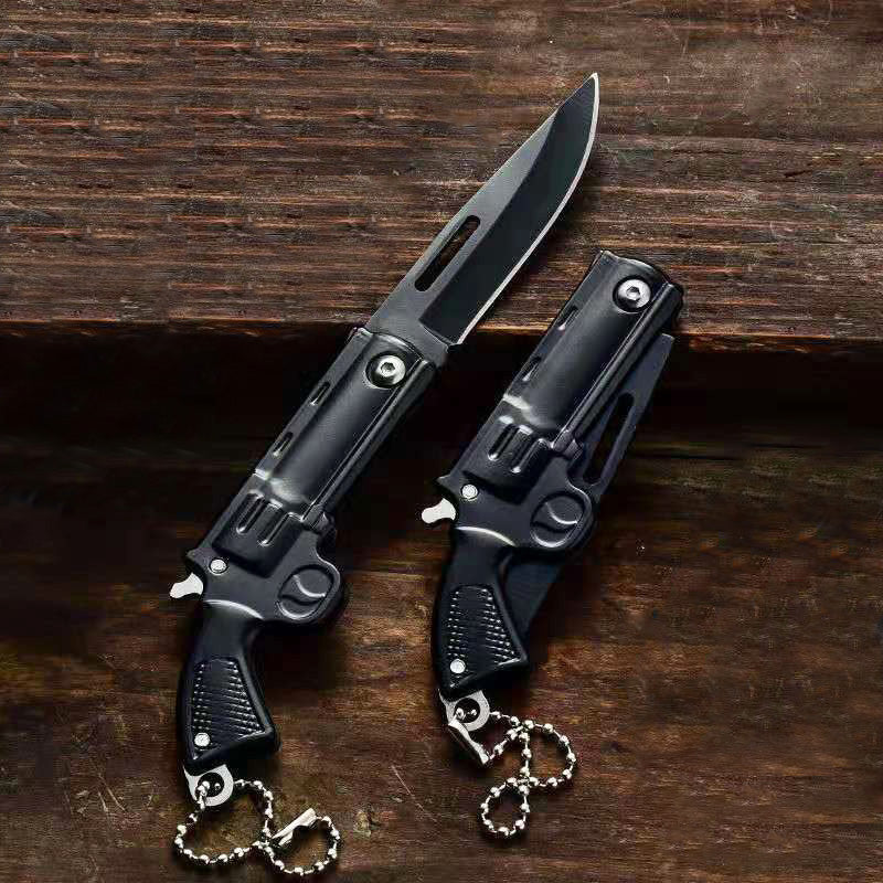 Gun Shape Tactical Folding Key Chain Knife
