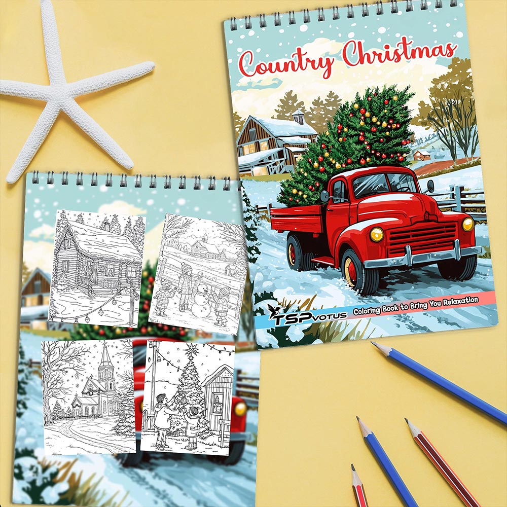 🎄CHRISTMAS ON SALE🔥Christmas Spiral Coloring Book