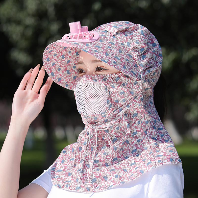 ☀️☀️Sunscreen Printed Outdoor Summer Fan Hat 👒👒(Must-have for Mom Gardening)