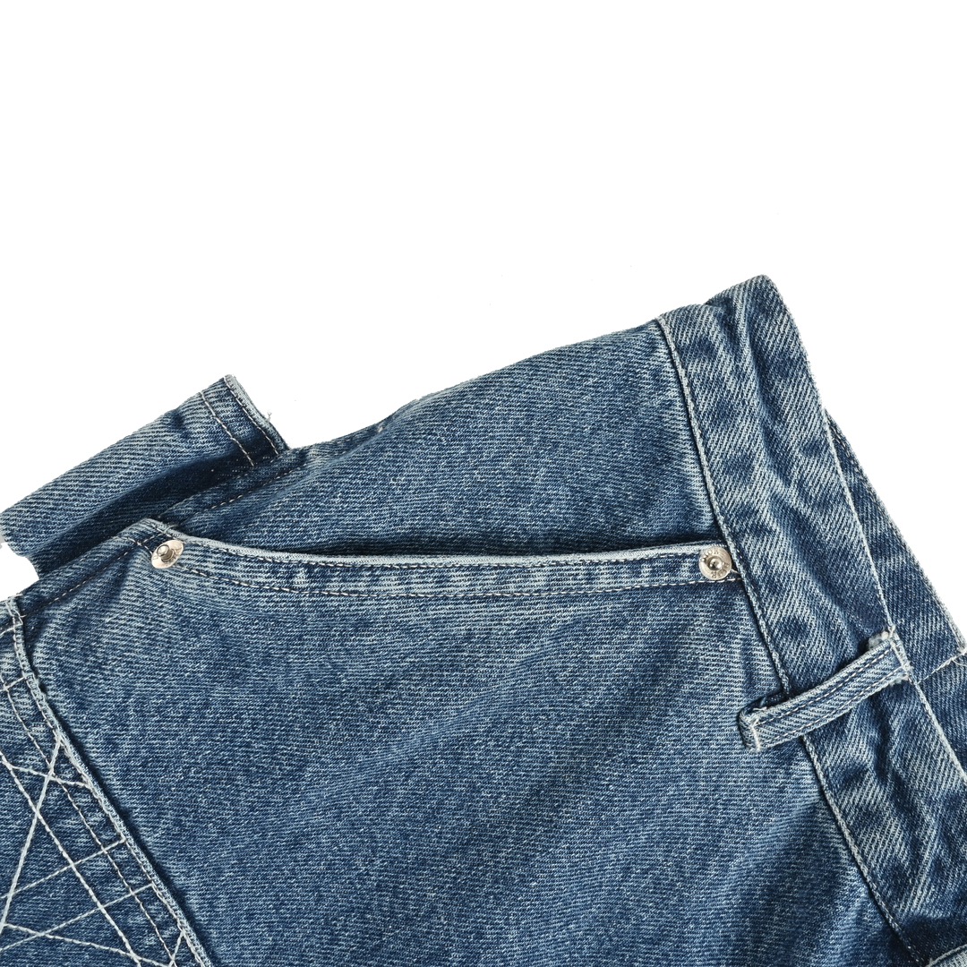 Dior 24Fw embroidered cannage cargo jeans