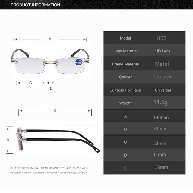 👓Fashion Progressive Multifocus Reading Glasses Anti-Blue Rays Readers for Computer Work,Driving,Outdoors,Daily👓