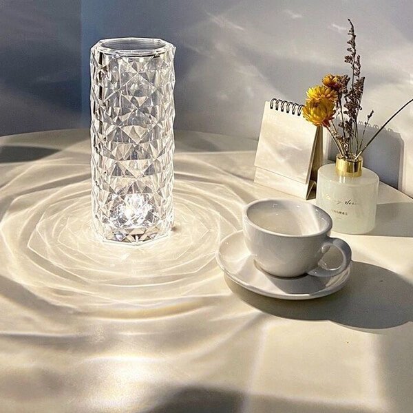 Crystal Desk Lamp Rose Lamp with Touch