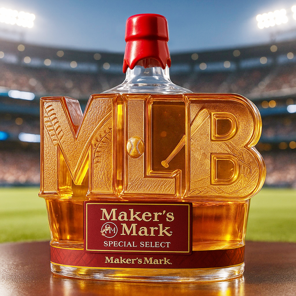 Major League Baseball Whiskey Bottle