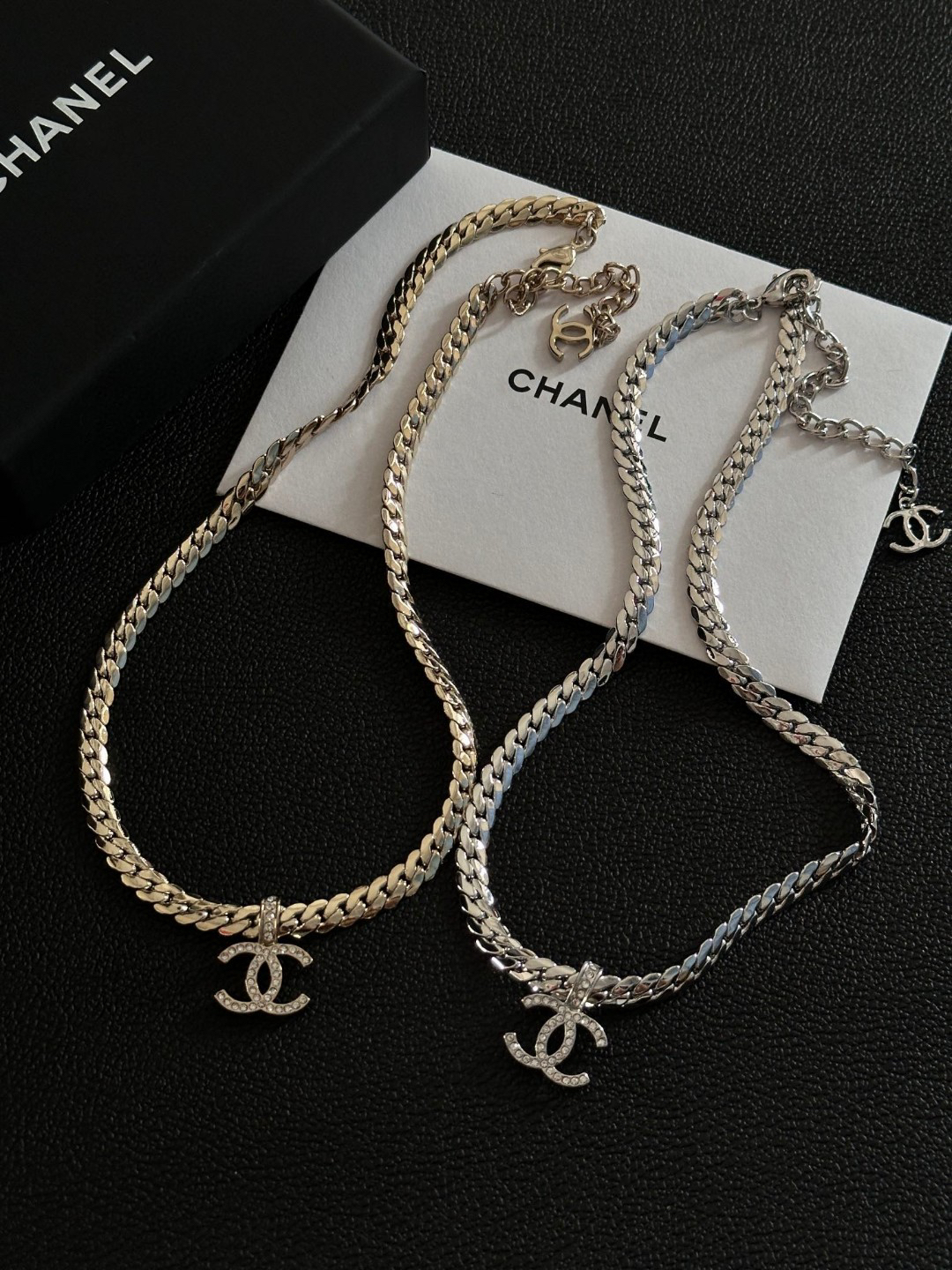 Chanel Diamond CC Flat Chain Necklace