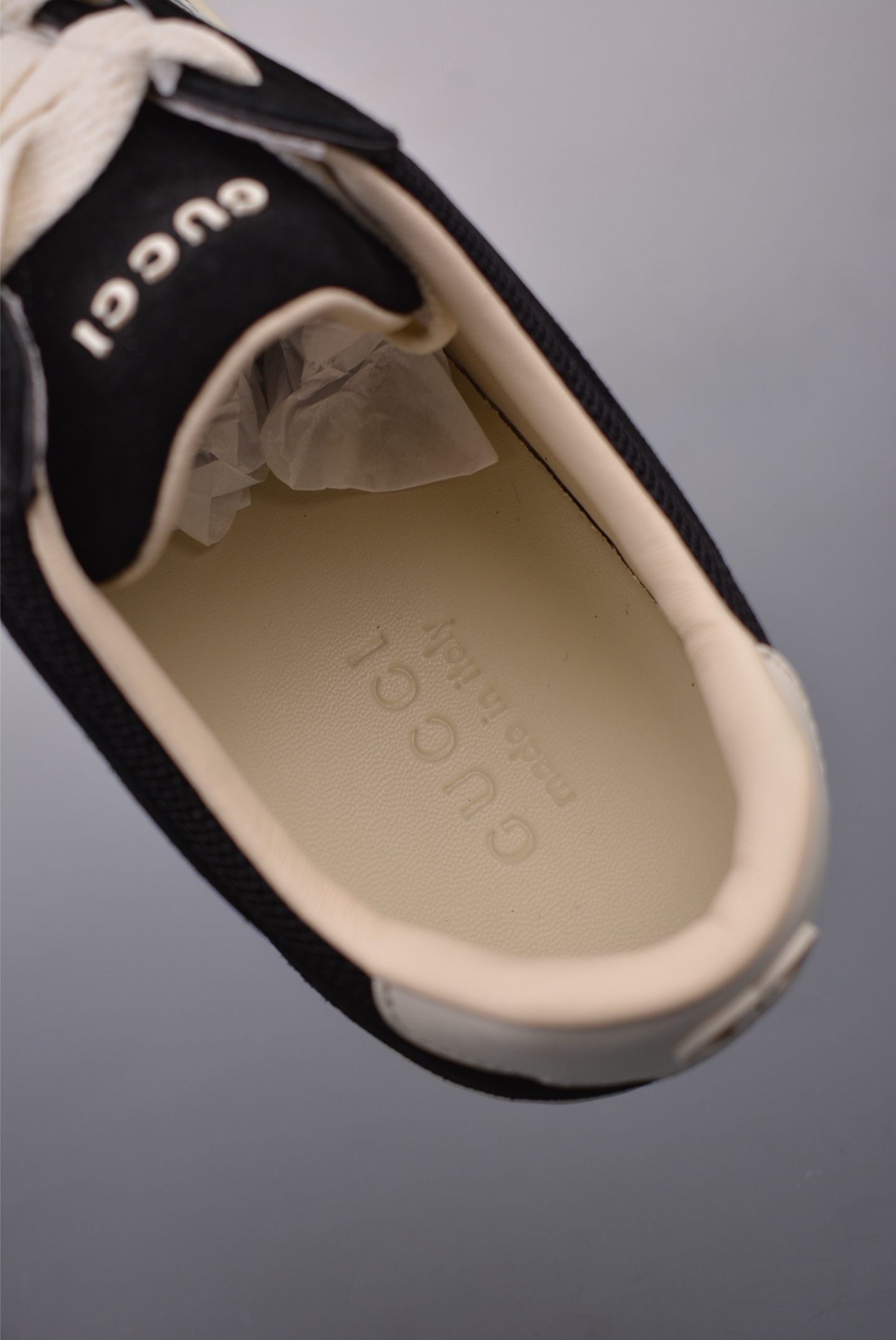 Gucci Interlocking G Suede Sneaker G74 Black and White