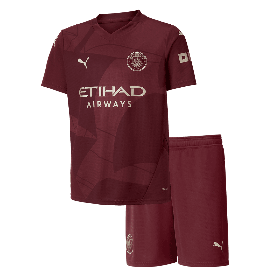 Manchester City third away kids' football shirt (shirt + shorts) 2024/25