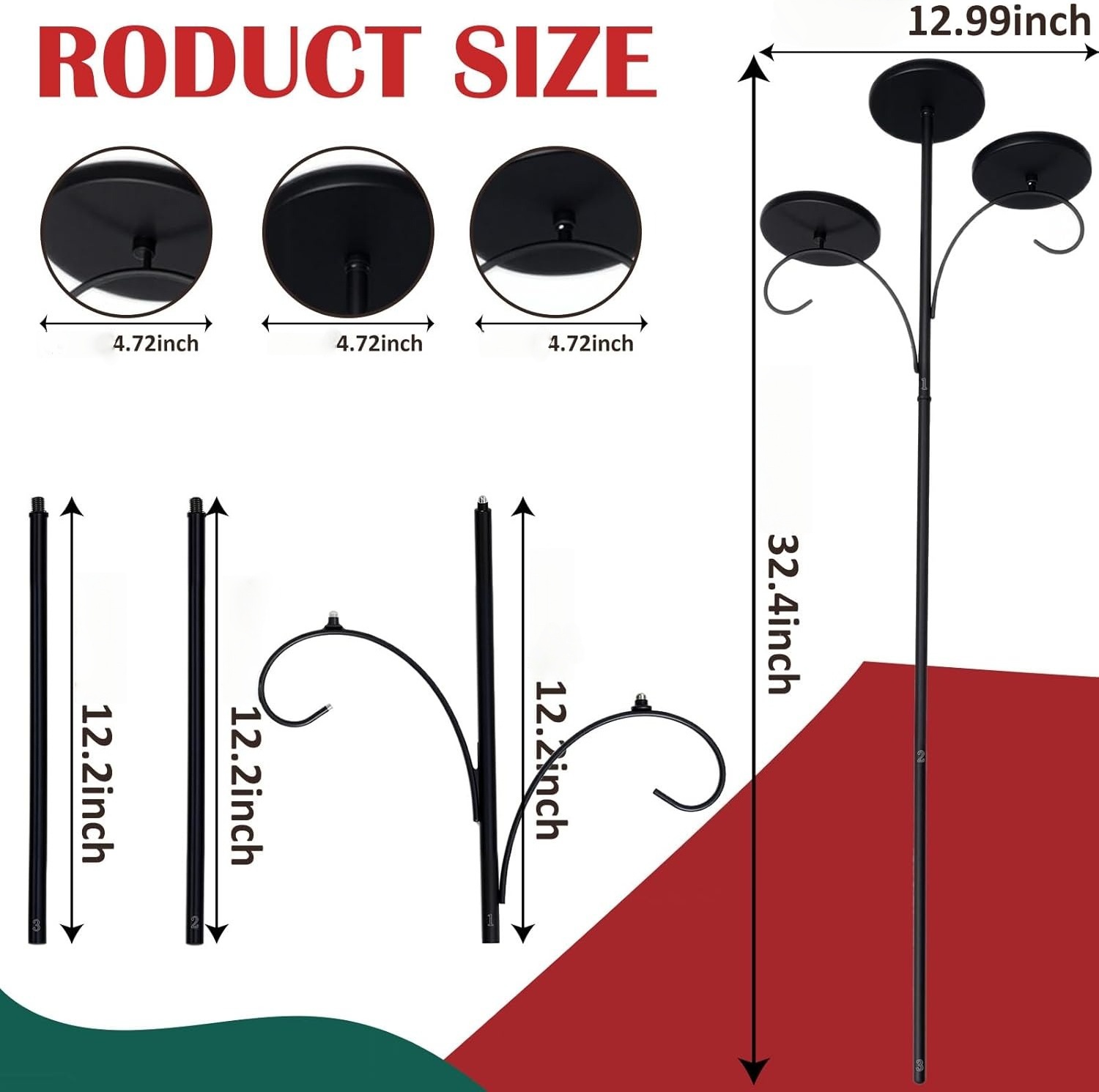 🎄Early Christmas Sale🔥Black Triple Christmas Tree Candle Topper