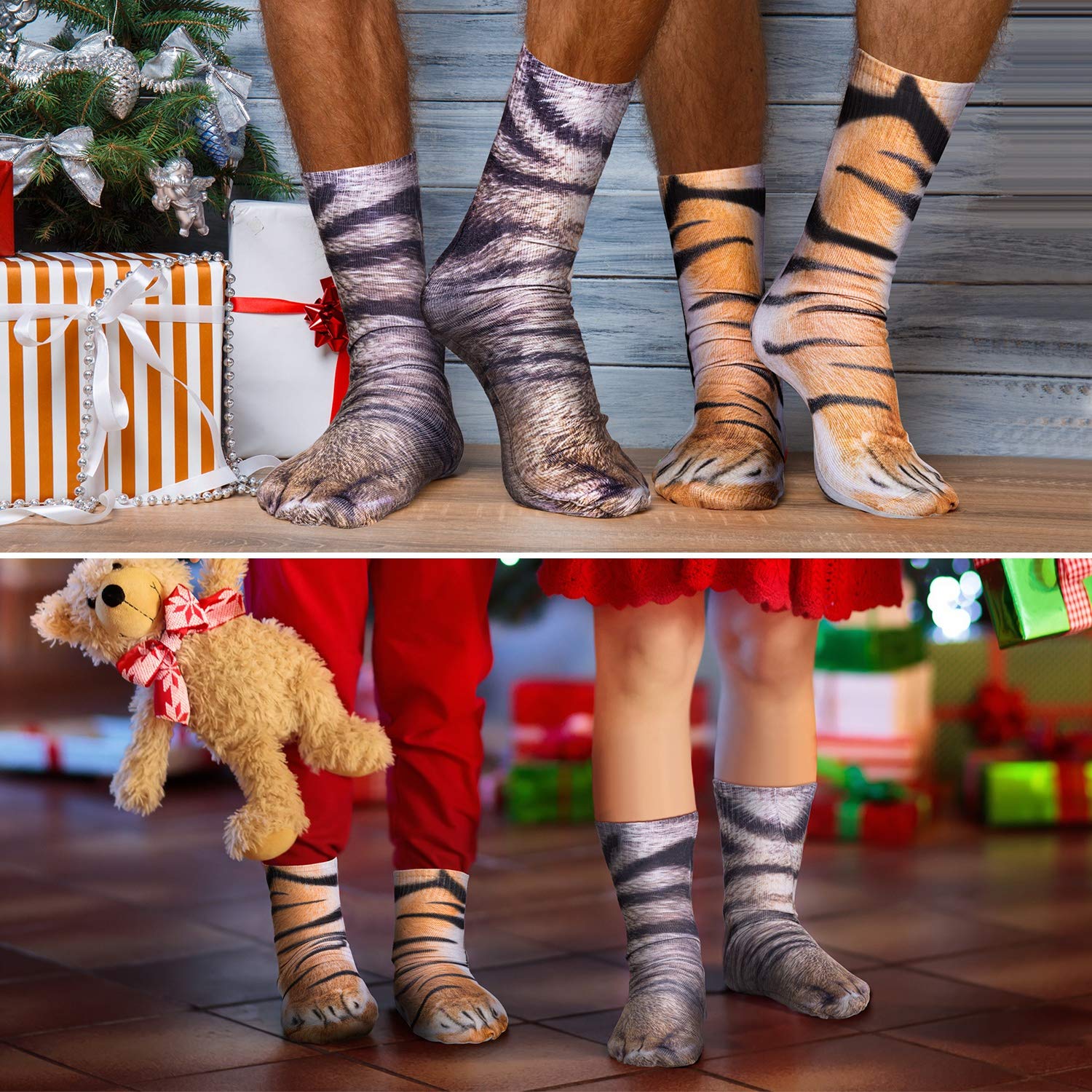 🔥Early Christmas Sale-50% OFF🔥(1SET/6PAIRS)3D Printed Animal Foot Socks-BUY 2SETS GET 10% OFF & FREE SHIPPING