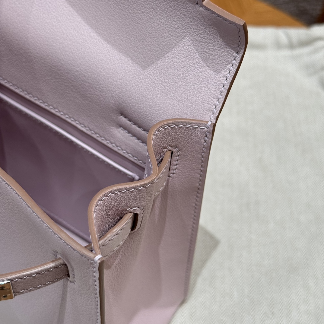 Hermes kelly danse 09Mauve pale handbag (handmade to order)