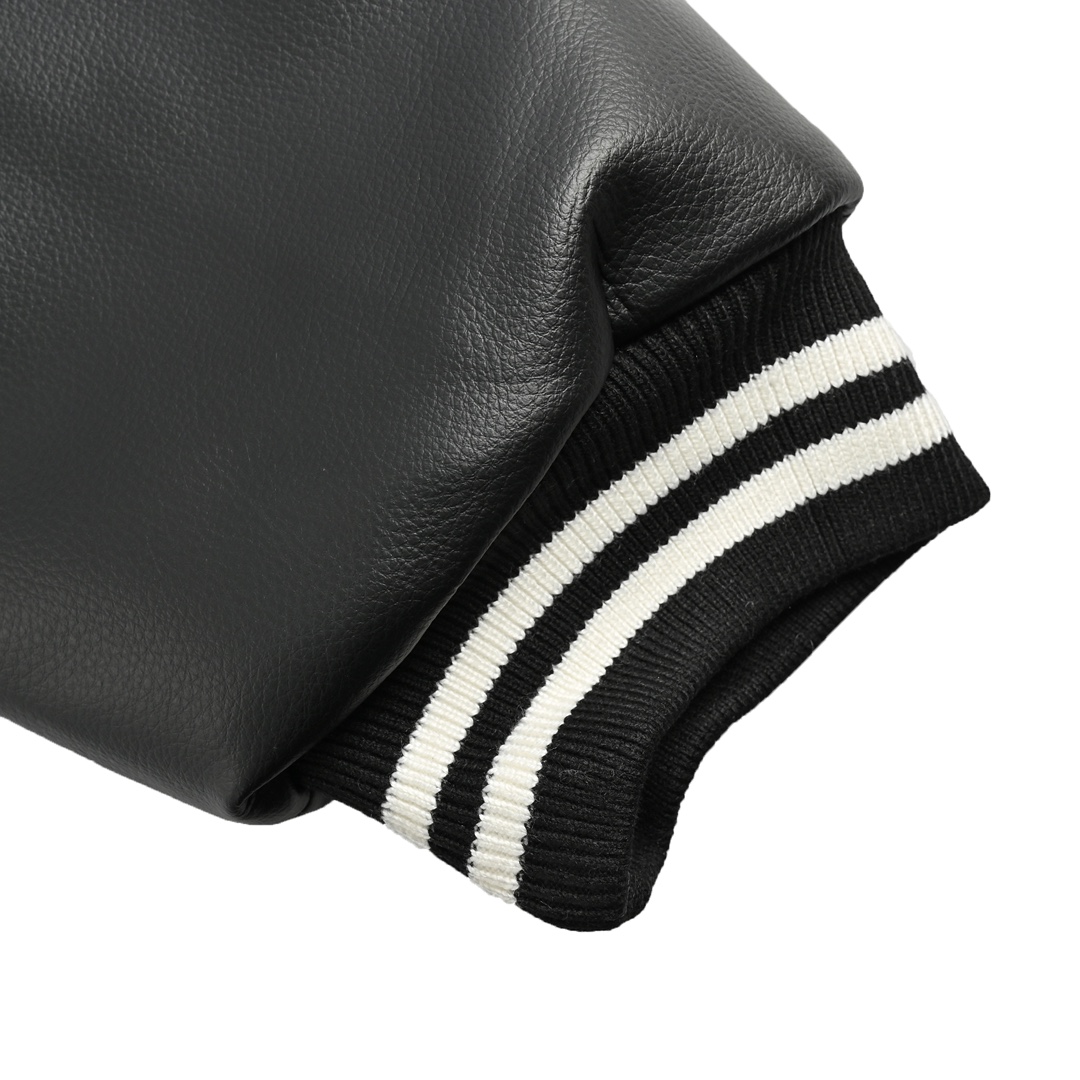 Prada 24Fw recycled nylon leather sleeve patchwork flight quilted jacket