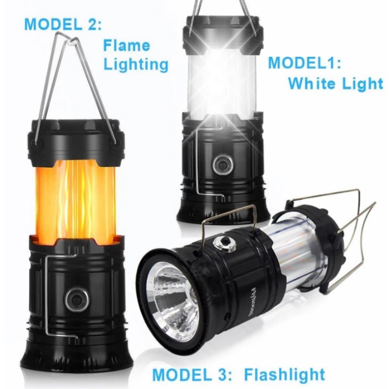 3-IN-1 CAMPING FlAME LANTERN, PORTABLE OUTDOOR LED LANTERN FLASHLIGHTS