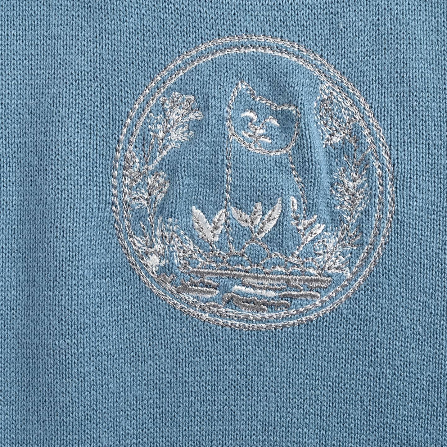 Dior 25ss cat embroidered knitted short-sleeved shirt