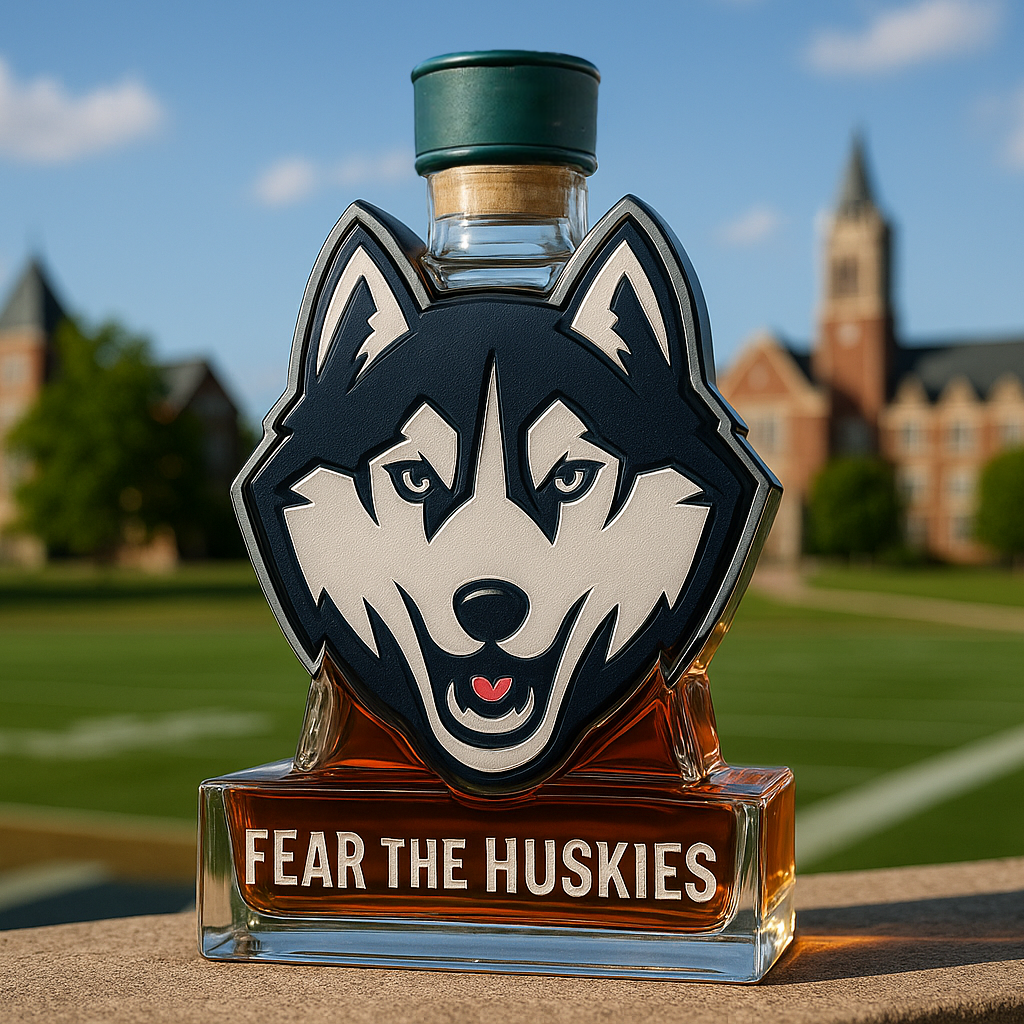 UConn Huskies Whiskey Bottle