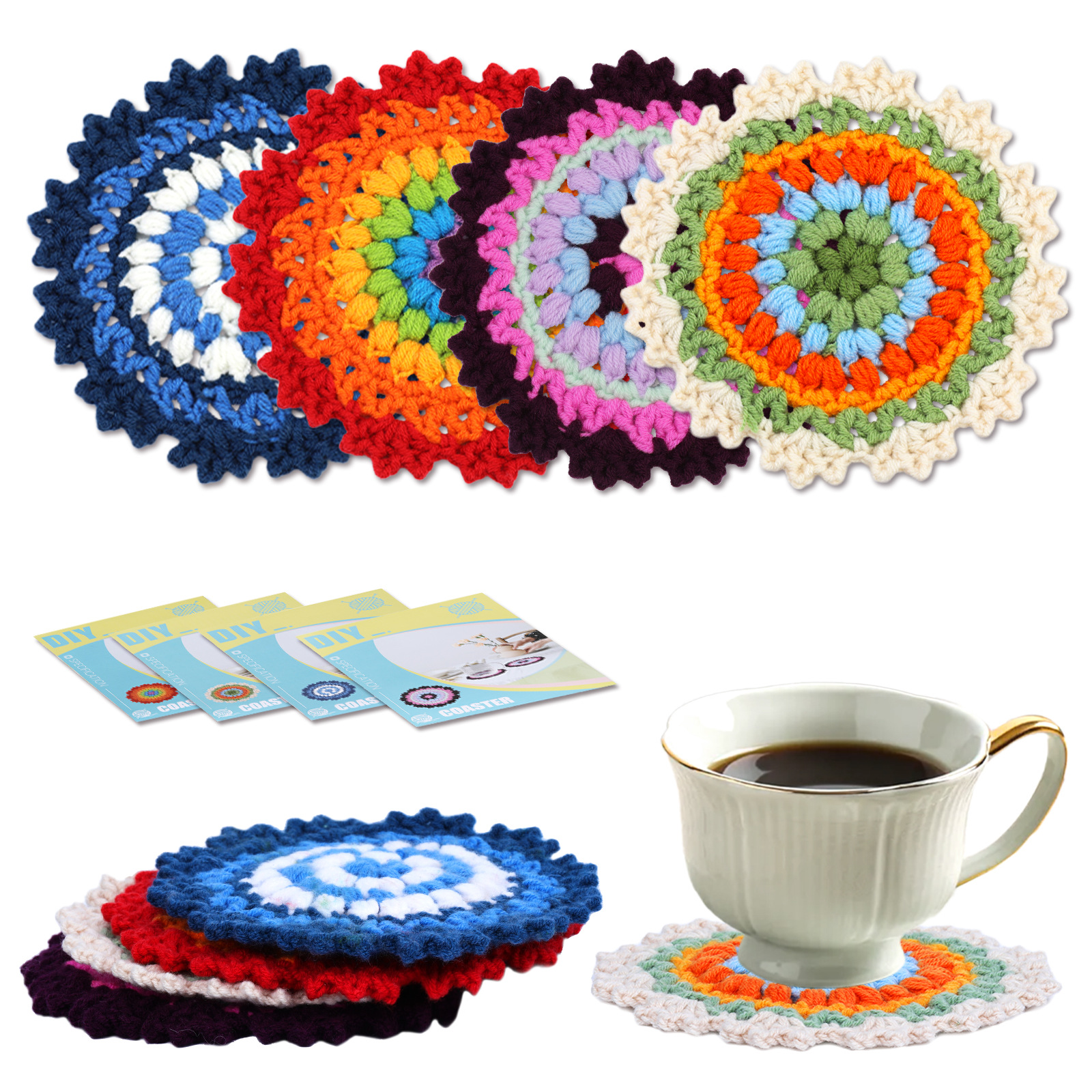 🔥Last Day 50% OFF🔥Crochet Flower Kits Coasters For Beginners📦BUY 2 GET 10% OFF & FREE SHIPPING NOW